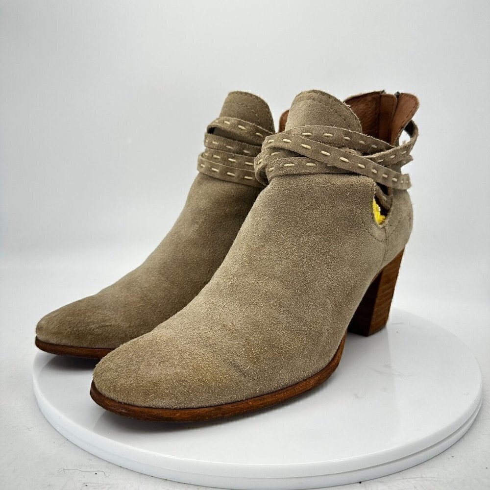 Frye Naomi Pickstitch Shooties Women Size 8.5B 3478385 Ash Suede Leather Boot